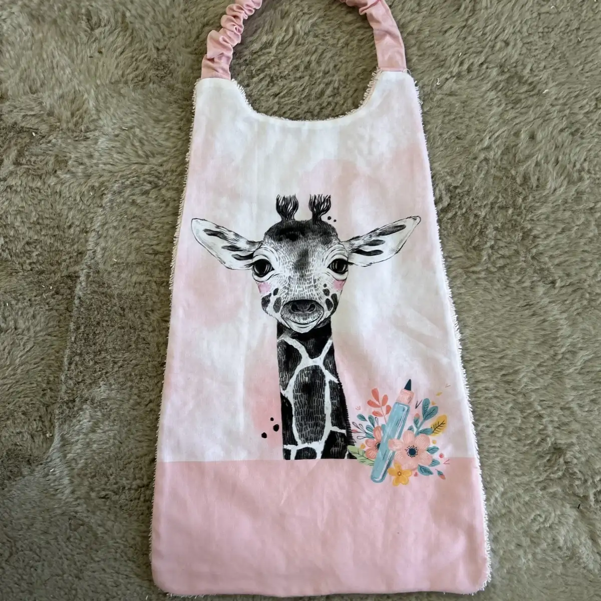 Bavoir grand modèle en tissu imprimer doubler d'éponge