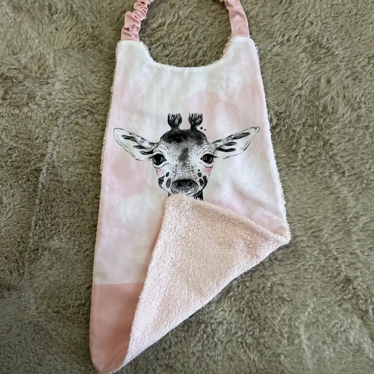 Bavoir grand modèle en tissu imprimer doubler d'éponge